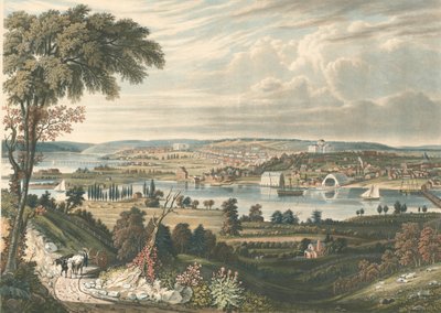 Washington városa: A haditengerészeten túlról, 1834-ben megjelent. alkotó: William James Bennett