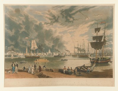 New Orleans, a szemközti oldalról egy kis távolságra a középső vagy a Picayune komp felett alkotó: William James Bennett