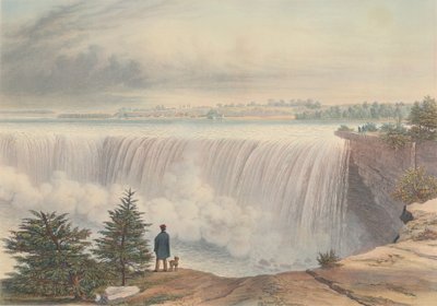 A Niagara-vízesés az asztali szikláról 1840-ben jelent meg. alkotó: William James Bennett
