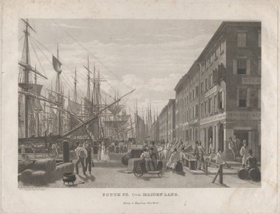 South St. a Maiden Lane-től, 1834. alkotó: William James Bennett