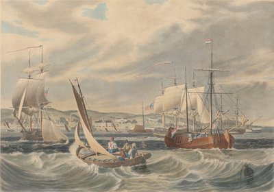 Kilátás a New York-i karanténról, Staten Island, 1833. alkotó: William James Bennett