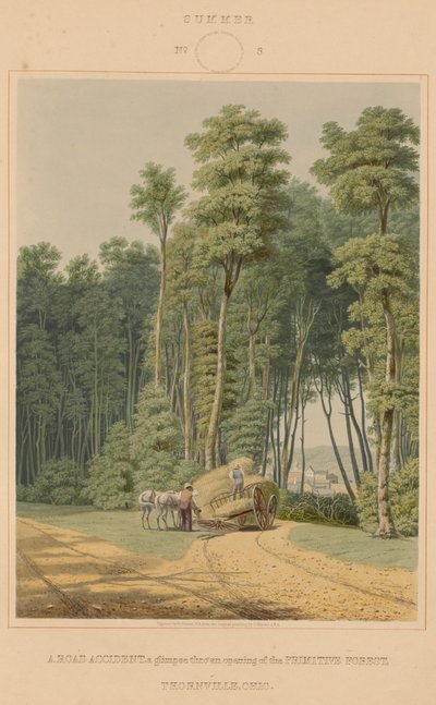 Nyár - Közúti baleset. Egy pillantás az Őserdő megnyitására. Thornville, Ohio alkotó: William James Bennett after George Harvey