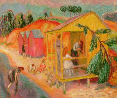 Fürdőházak (olaj, vászon) alkotó: William James Glackens