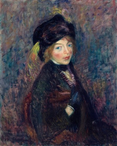 Lány feje, turbános toll alkotó: William James Glackens