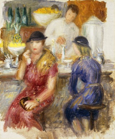 Tanulmány a "The Soda Fountain"-hoz alkotó: William James Glackens