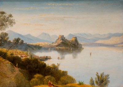 Albán hegyek Korfuval a távolban alkotó: William James Linton