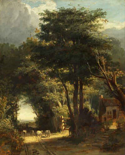 Táj a Frenchay templommal a távolban (olaj, vászon) alkotó: William James Muller