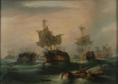 A trafalgari csata, 1805. október 21. : "Az akció vége", 1837 körül (olaj, vászon) alkotó: William John Huggins