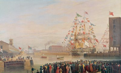 A Szent Katalin dokk megnyitása, 1828. október 25 alkotó: William John Huggins