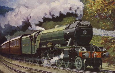 Az LNER "Flying Scotsman" expressz (színes litográfia) alkotó: William John Patton McDowell