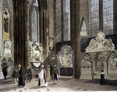A kilencedik, tizedik és tizenegyedik ablak az északi folyosón, 62. tábla a „Westminster Abbey”-ből, metszett J. Bluck (fl.1791-1831) pub. Írta: Rudolph Ackermann (1764-1834) 1812 (akvatinta) alkotó: William Johnstone (after) White