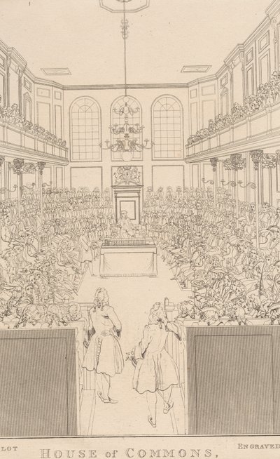 Alsóház, ahogyan az 1741-2 alkotó: William Johnstone White