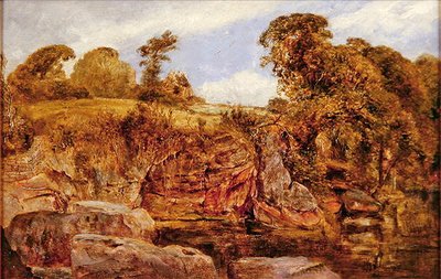 Roslyn kastély közelében, Skócia (olaj a panelen) alkotó: William Joseph J.C. Bond