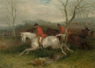 Foxhunting: Coming to a Fence (Full Cry) (olaj, malomdeszka) alkotó: William Joseph Shayer