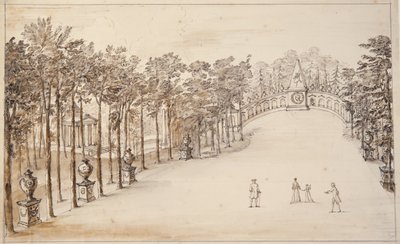 Chiswick, az első kivitel az Exedra számára (toll és tinta és mosás papíron) alkotó: William Kent