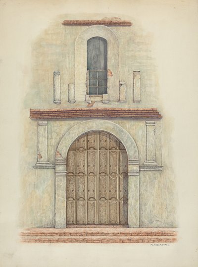 Arched Doorway Mission San Diego, c. 1942. alkotó: William Kieckhofel