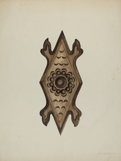 Részlet, Gyóntatószék oldala, 1937. alkotó: William Kieckhofel