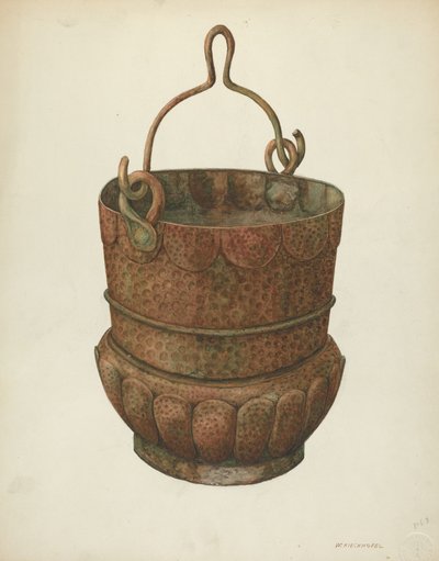 Kalapált-réz vödör, 1938. alkotó: William Kieckhofel