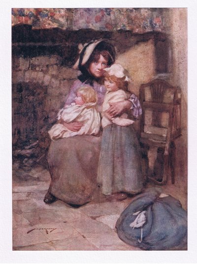 És sok könnyel megcsókolta meggondolatlan kislányait, és szorosan összecsapta őket, bánatában kétszeresen kedves (színes litho) alkotó: William Lee Hankey