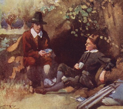 Illusztráció a The Compleat Anglerhez, Izaak Walton (színes litó) alkotó: William Lee Hankey
