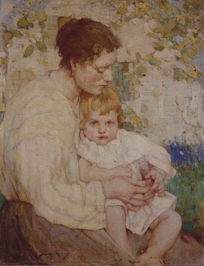Anya és gyermeke (olaj, vászon) alkotó: William Lee Hankey