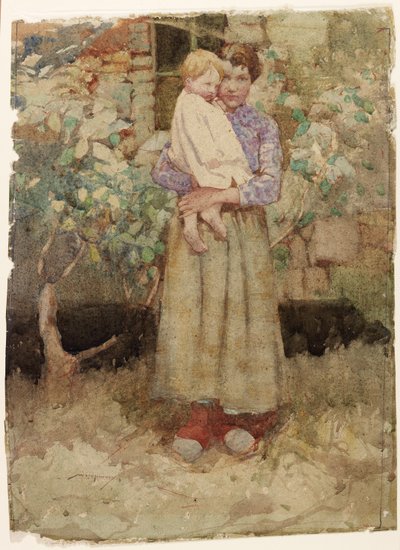 Anya házi kedvence (ceruza és akvarell papíron) alkotó: William Lee Hankey