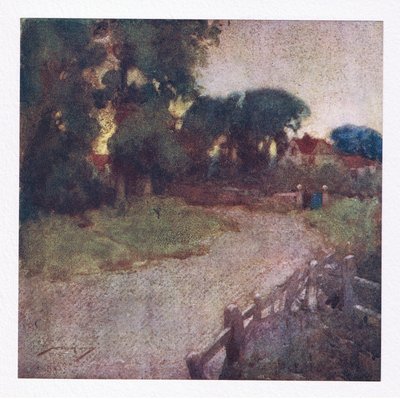 Ott, ahol a hely néhány letépett cserjét feltár, a falusi prédikátorok szerény kastélyrózsa (színes litho) alkotó: William Lee Hankey