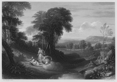 Belphoebe és Amorett születése, a képről a Királyi Gyűjteményben (metszet) alkotó: William Leighton (after) Leitch