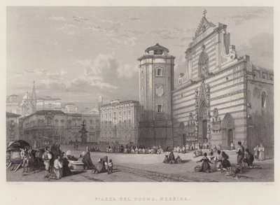 Piazza Del Duomo, Messina (metszet) alkotó: William Leighton Leitch