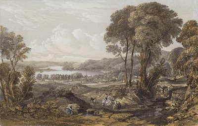 Kilátás a Clyde-ra az Erskine komp felett (chromolitho) alkotó: William Leighton Leitch