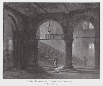 A canterburyi katedrális északi kereszthajója (litográfia) alkotó: William Lewis (after) Telbin