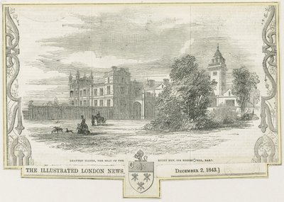 Drayton Bassett - "Drayton Manor": fametszet, és [c 1843] alkotó: William Linton