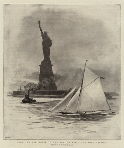 A régi világból az újba, belépve New York kikötőjébe alkotó: William Lionel Wyllie
