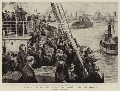 A régi világtól az újig, az érkezés New York-i kikötőbe alkotó: William Lionel Wyllie
