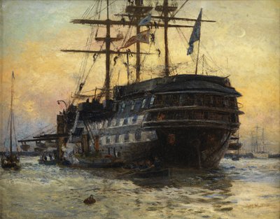 HMS Warspite (olaj, vászon) alkotó: William Lionel Wyllie