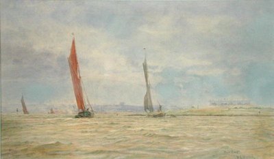 Hoo Fort, Medway folyó (akvarell, papír) alkotó: William Lionel Wyllie