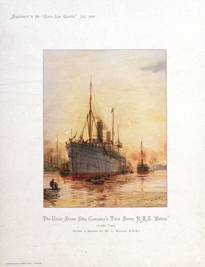 RMS "Briton", 19. század vége-20. század eleje (kromolitográfia) alkotó: William Lionel Wyllie