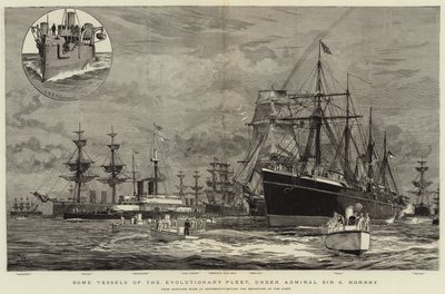 Az Evolúciós Flotta néhány hajója Sir G Hornby admirális vezetésével alkotó: William Lionel Wyllie