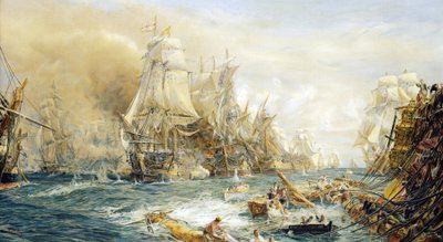 A trafalgari csata, október 21-én 14:30-kor. alkotó: William Lionel Wyllie