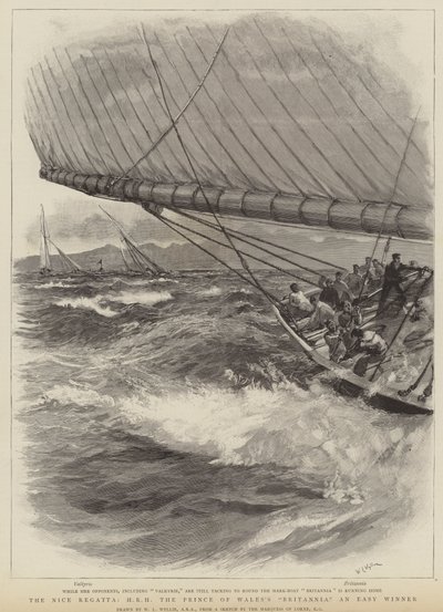 A Nice regatta, HRH A walesi herceg Britannia és könnyű győztes alkotó: William Lionel Wyllie