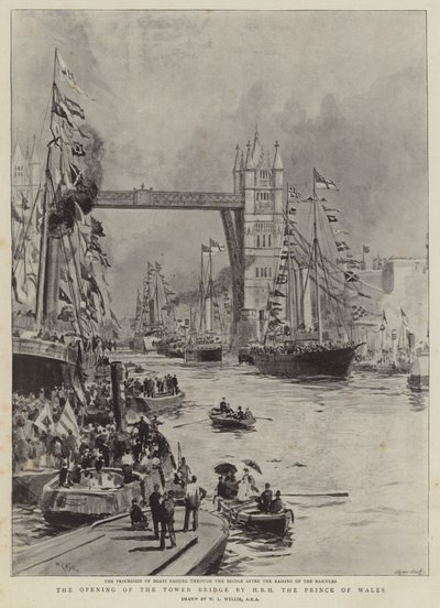 A Tower Bridge megnyitása HRH, a walesi herceg által alkotó: William Lionel Wyllie