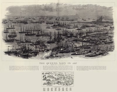 A királynő haditengerészete 1887-ben alkotó: William Lionel Wyllie