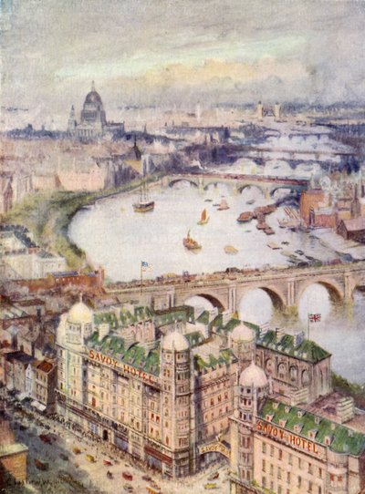 Kilátás a Savoy Hotelből, keletre néz alkotó: William Lionel Wyllie