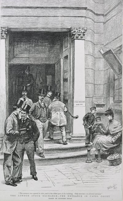 Tőzsde bejárata a Capel Courtban, 1891 alkotó: William Lockhart Bogle