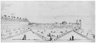 Lincolns Inn Fields, 1660 körül (toll- és tusrajz) alkotó: William Lodge