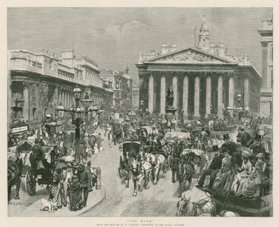 A Bank, W Logsdail képéről, a Királyi Akadémián kiállítva (metszet) alkotó: William Logsdail
