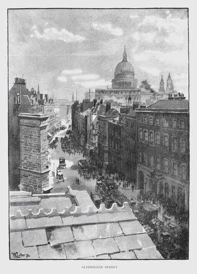 Aldersgate Street (litho) alkotó: William Luker