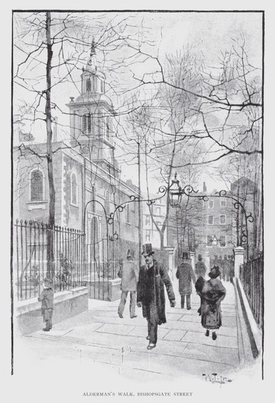 Anderman sétája, Bishopsgate Street (litho) alkotó: William Luker