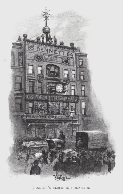 Bennett órája a Cheapside-ban (litho) alkotó: William Luker