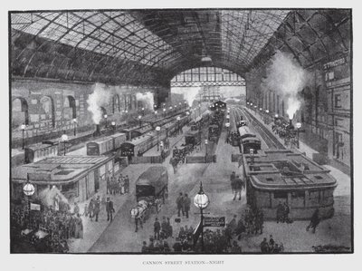 Cannon Street állomás, éjszakai (litho) alkotó: William Luker